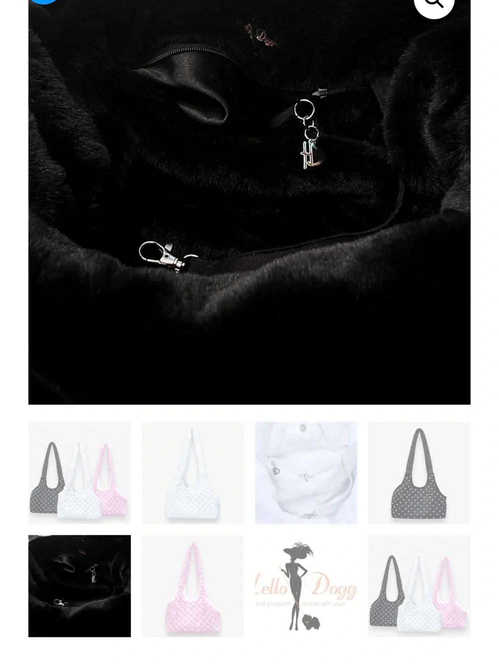 Hello Doggie Glamour Baby Dog Cartier Bag black caviar with Crystals